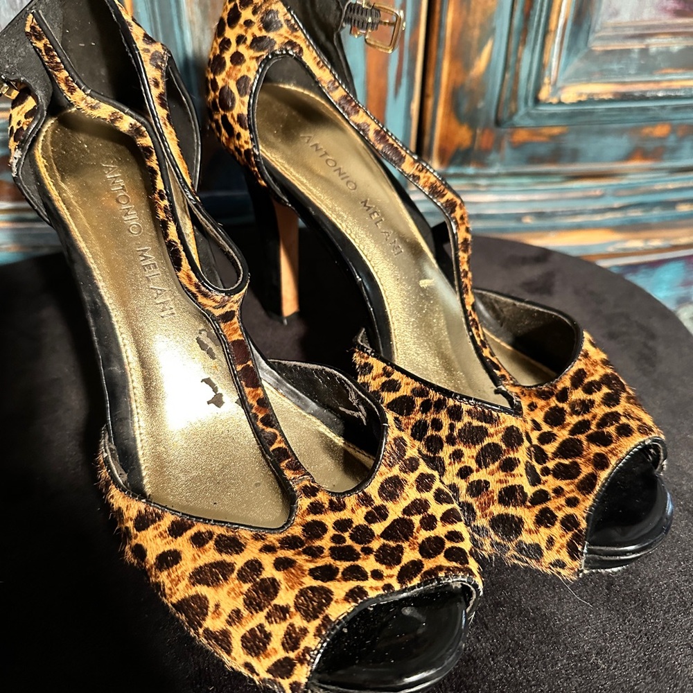 Antonio melani cheetah heels size 7.5